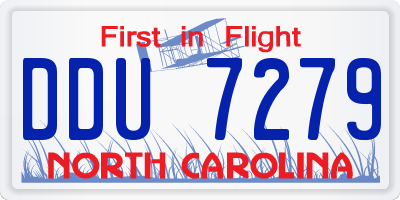 NC license plate DDU7279