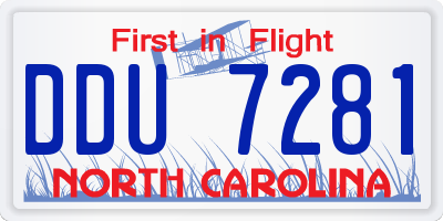 NC license plate DDU7281