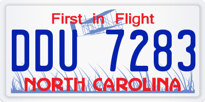 NC license plate DDU7283