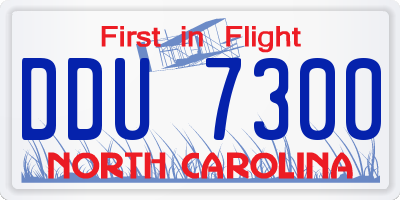 NC license plate DDU7300