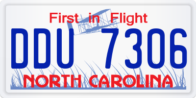 NC license plate DDU7306