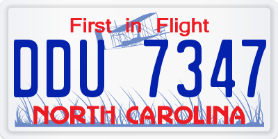 NC license plate DDU7347