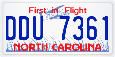 NC license plate DDU7361