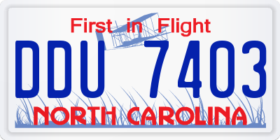 NC license plate DDU7403