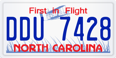 NC license plate DDU7428