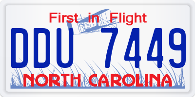NC license plate DDU7449