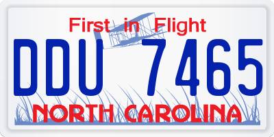 NC license plate DDU7465