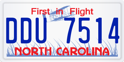 NC license plate DDU7514