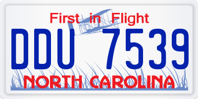 NC license plate DDU7539