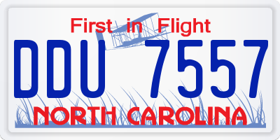 NC license plate DDU7557