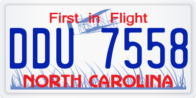 NC license plate DDU7558