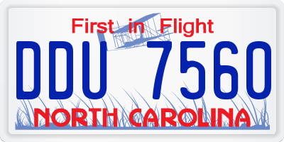 NC license plate DDU7560