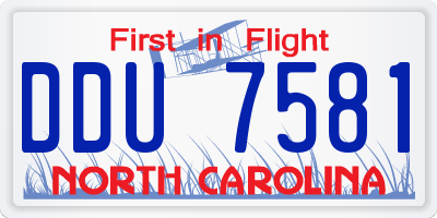 NC license plate DDU7581