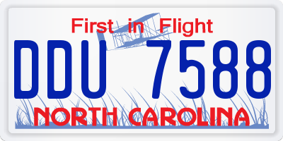 NC license plate DDU7588