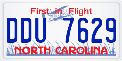 NC license plate DDU7629