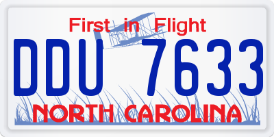 NC license plate DDU7633