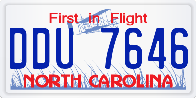NC license plate DDU7646