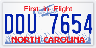 NC license plate DDU7654