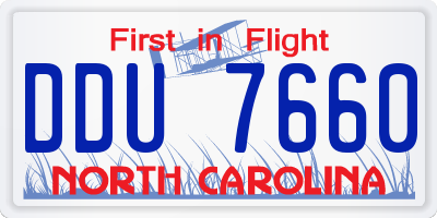 NC license plate DDU7660