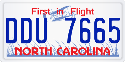 NC license plate DDU7665