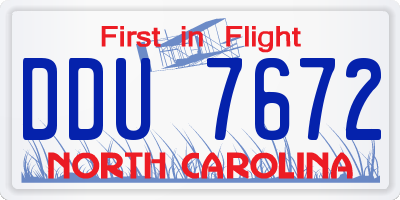 NC license plate DDU7672