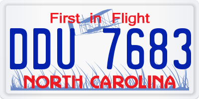 NC license plate DDU7683