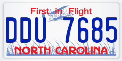 NC license plate DDU7685