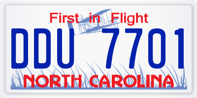 NC license plate DDU7701