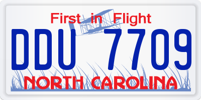 NC license plate DDU7709
