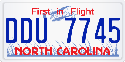 NC license plate DDU7745