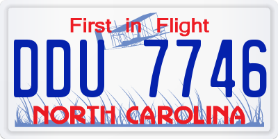 NC license plate DDU7746