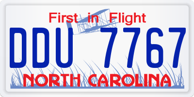 NC license plate DDU7767