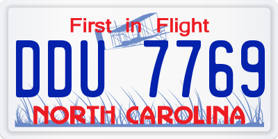 NC license plate DDU7769