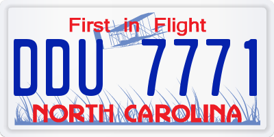 NC license plate DDU7771