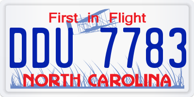NC license plate DDU7783