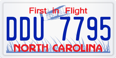 NC license plate DDU7795
