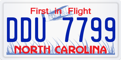 NC license plate DDU7799