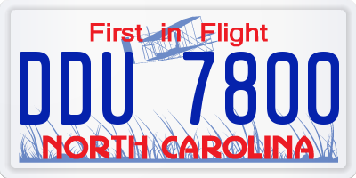 NC license plate DDU7800