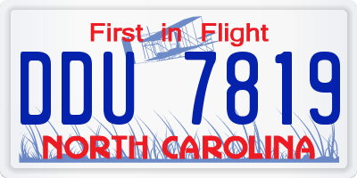 NC license plate DDU7819