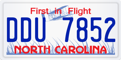 NC license plate DDU7852