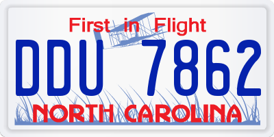 NC license plate DDU7862