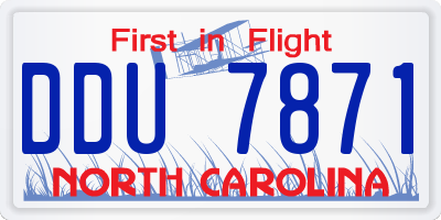 NC license plate DDU7871