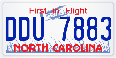 NC license plate DDU7883