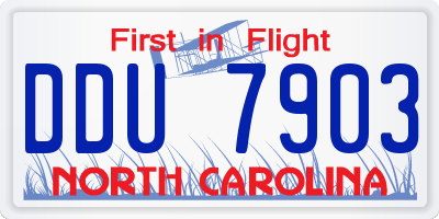 NC license plate DDU7903