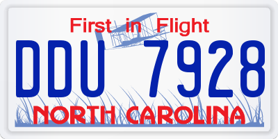 NC license plate DDU7928