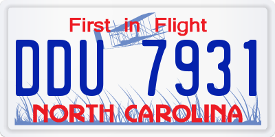 NC license plate DDU7931