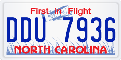 NC license plate DDU7936