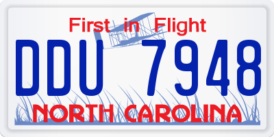 NC license plate DDU7948