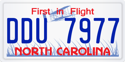 NC license plate DDU7977