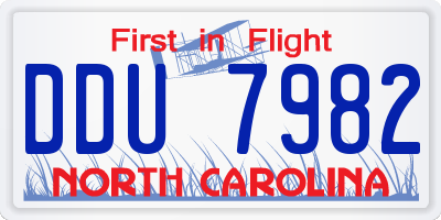 NC license plate DDU7982